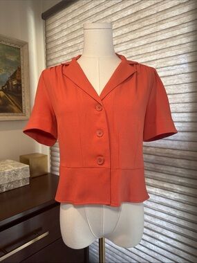 Women's LC Lauren Conrad Peplum Blouse in Rose Sienna. Size Small